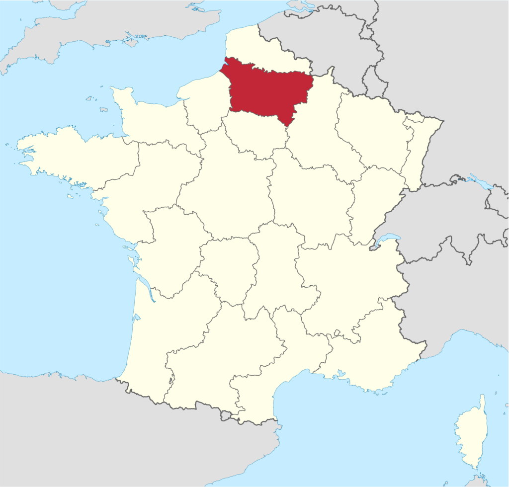 Piccardia : cartina geografica della Francia attuale